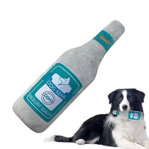 Lnhgh Plüschquietschende Hundespielzeug, quietschendes Spielzeug für Hunde - Bierflasche kauen Plüschspielzeugspiele - Welpe -Thing -Thing -Thing -interaktive Hundeladers, Anreicherung von von Lnhgh