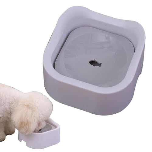 Lnhgh Tropffreier Hundewassernapf, Kein Spritzer Hundewassernapf,Wasserbrunnen für Haustiere, spritzwassergeschützt, Hundenäpfe - Tragbarer schwimmender Napf, Reise-Haustierbedarf für große, von Lnhgh