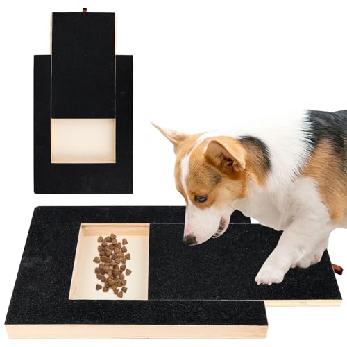 Nagelfeile Kratzbrett für Hunde mit Leckerlibox 35x25x3cm kratzbrett für Hundekrallen Sandpapierbrett Scratch pad Alternative zu Krallenschleifer für Hunde von Lnjya