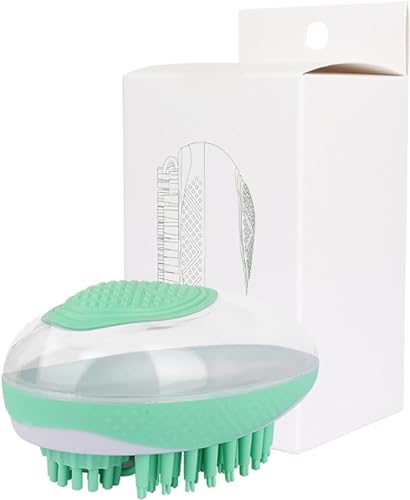 LoKori Katzen Bürste Hundebürste, 2-in-1-Badmassagebürste, Silikon Shampoo Bürste für Hund, Hunde WaschbüRste, Entfernt Loses Deckhaar, Staub & Schmutz (Green) von LoKori