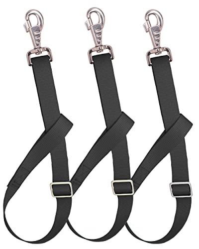 Loaged Verstellbarer Nylon-Eimerriemen (3er-Pack) – für Heunetze, Wassereimer, Hängegurt, Pferde-Futterspender, strapazierfähig, 76,2 cm (schwarz) von Loaged