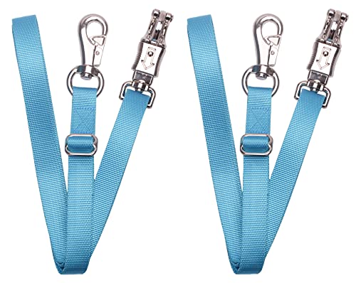 Verstellbare Nylon-Kreuzbinder für Pferde (2er-Pack) - mit starkem Panikverschluss und Bull-Snap, Länge von 113,3 cm bis 199,4 cm (Hurricane Blue) von Loaged