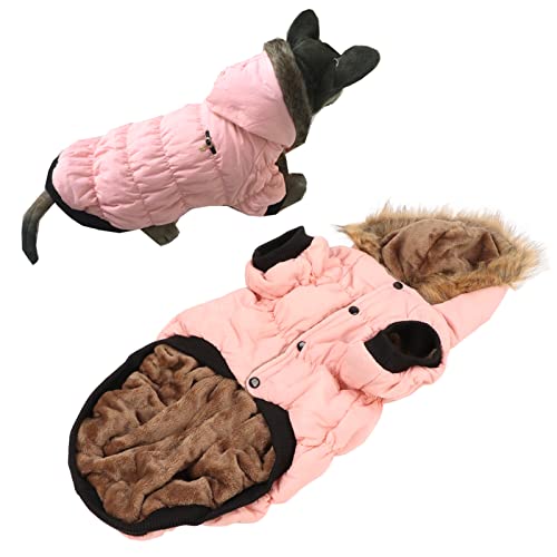 Hunde-Daunenjacke mit Kapuze, warm, gemütlich, Wintermantel für große Hunde, für drinnen und draußen, Teddy, Chihuahua, Husky, Golden Retriever, Baumwolle, Polyester, Größe 3XL von Loboo Idea