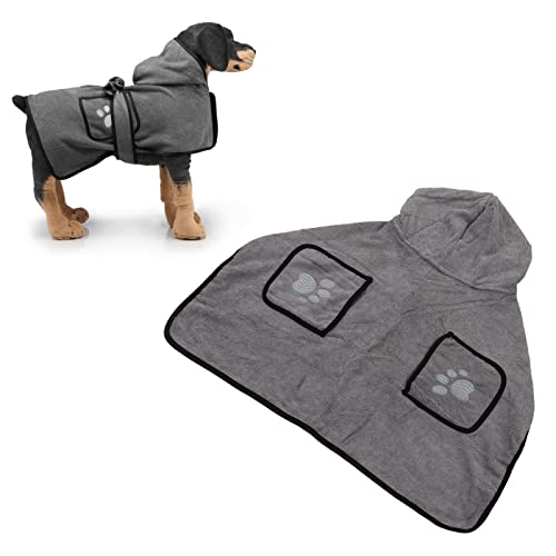 Hundehandtuch, Hundehandtücher zum Trocknen von Hunden, super saugfähig, schnell trocknend, Hunde-Bademantel, Handtücher, Taschen, Haustierbedarf (L) von Loboo Idea