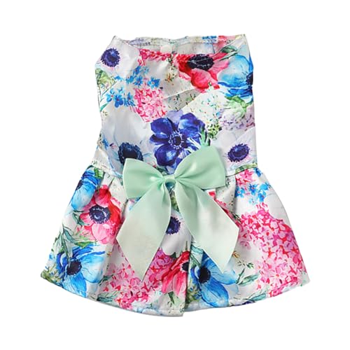 Hundekleid, Hundekleid für kleine Hunde und Mädchen, niedlich, atmungsaktiv, Polyester, Blumenmuster, Haustier-Outfit für den Sommer, Größe L von Loboo Idea