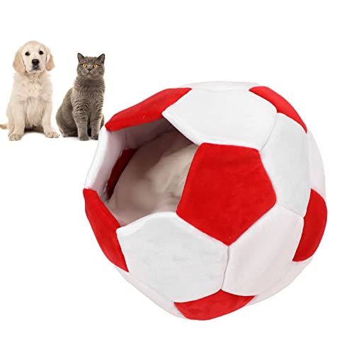 Loboo Idea Haustierbett in Fußball-Form, doppelt, gemütlich, halbgeschlossen, Katzennest, warm, für Herbst und Winter, für Katzen, Kätzchen, Welpen, kleine Haustiere (große Größe 66 cm) von Loboo Idea