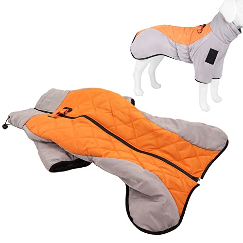 Reflektierende Rollkragenweste, verdickt, warm, für kaltes Wetter, für Herbst und Winter, Grau/Orange, Größe 6XL von Loboo Idea