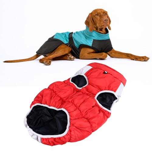 Winter-Hundemantel, weiche Baumwolle, verdickt, gepolstert, warm, reflektierend, Hundejacke, Weste, Kleidung, Hundegeschirr, Mantel für Hunde, Größe 4XL von Loboo Idea