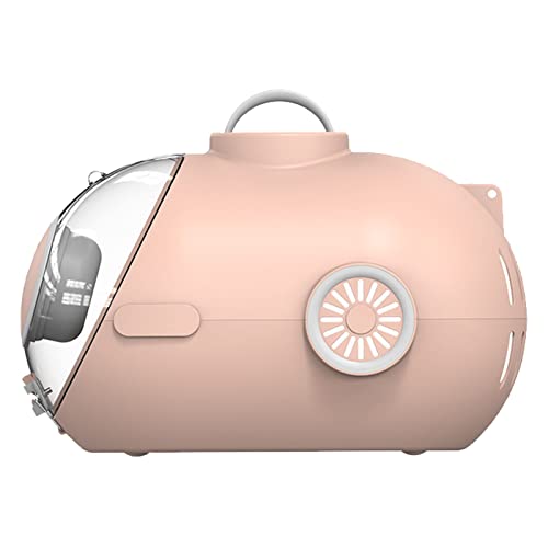 LOCADENCE Space Capsule Katzentransportbox mit elektrischem Ventilator, Nachtlicht, 24l, großer, platzsparender, tragbarer, atmungsaktiver Einzelschulter-Handtragetasche für (Rosa) von Locadence