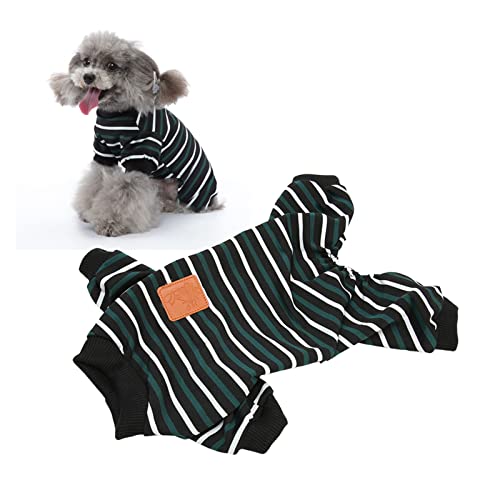 Locadence Hunde Pyjama, Bauchöffnung, Warme, Dehnbare, Gestreifte Haustierkleidung mit Gerippten Bündchen, Hunde Overall für Hunde, Welpen, Katzen, Haustiere, Reisen Jeden Tag (XL) von Locadence