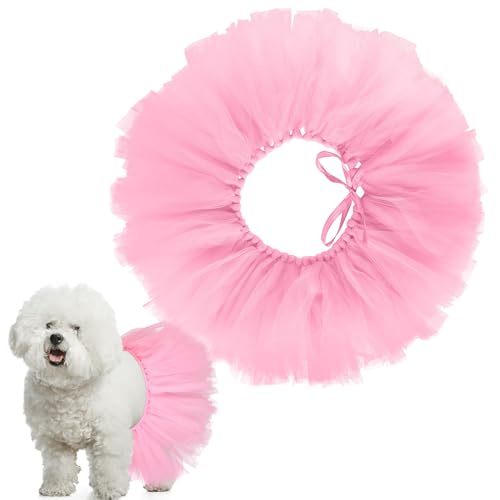 Locmeo Tutu für Hunde, Tutu aus Tüll, für kleine und mittelgroße Hunde, Ballerina-Kostüm, Rock für Halloween, Welpen, Katzen, Kaninchen, Haustier-Outfit, Geburtstag, Hochzeit, Party, Foto-Requisite von Locmeo