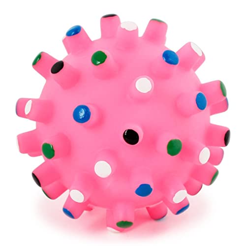 Lorenlli Pet Puppy Dog Squeaky Fetch Ball Spielzeug Bissbeständiges Squeeze Chew Toy für Aggressive Chewers Cute Ball Design Kleiner stacheliger Ball von Lodenlli