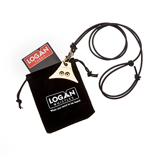 Logan Whistles Turbo Trillerpfeife aus massivem Messing und Lederband von Logan Whistles