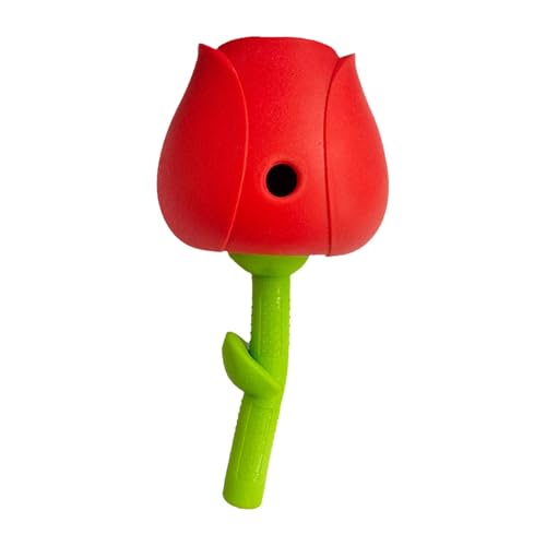 Lokaquk Dog Slow Feeder, Puzzle Toys Slow Feeder, Interactive Dog Feeder Ball, Slow Eating Treat Dispenser, Cat Food Puzzle Feeder, Red Rose Slow Feeder, Slow Feeder for Large Dogs, 18x9cm von Lokaquk