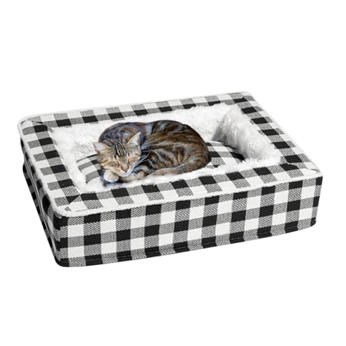 Lokaquk Mittelgroßes Hundebett, weiche Couch, waschbar, abnehmbares Hundebett, bequeme Hundebetten, mittelgroße Hundebetten, waschbar, Hundemöbel für mittelgroße Haustiere, 80 x 60 x 20 cm von Lokaquk