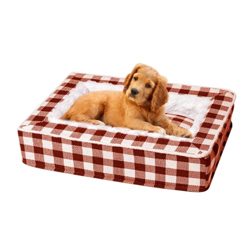 Lokaquk Mittelgroßes Hundebett, weiche Couch, waschbar, abnehmbares Hundebett, bequeme Hundebetten, mittelgroße Hundebetten, waschbar, Hundemöbel für mittelgroße Haustiere, 80 x 60 x 20 cm von Lokaquk