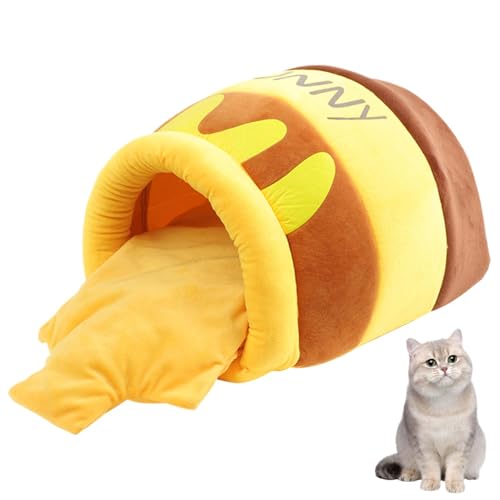 Pet Beds for Cats, Honeypot Cat Bed, Cute Pet House with Removable Cushion, Cozy Cave Nest Sleeping Bed for Cats and Small Dogs, Ideal Pet Beds for Comfort von Lokaquk