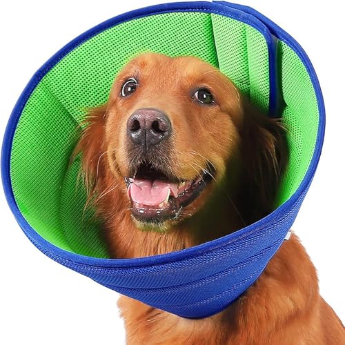 LoKori Halskrause Hund, Halskrause Hund Leckschutz, Comfy Cone Hund, Atmungsaktive Haustier Elisabethanischer, Vorbeugung von Biss- und Leckwunden (L) von LoKori