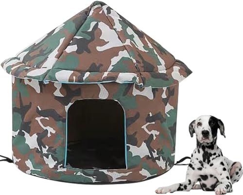 LoKori Katzenhaus Für Draußen Winterfest Wasserdicht, Outdoor Katzen Stray Katzen Shelter Wasserdicht warm, Vier Jahreszeiten Haustier Nest, Katzenhäuser für Katzen Outdoor (L:45x41cm,Camouflage) von LoKori