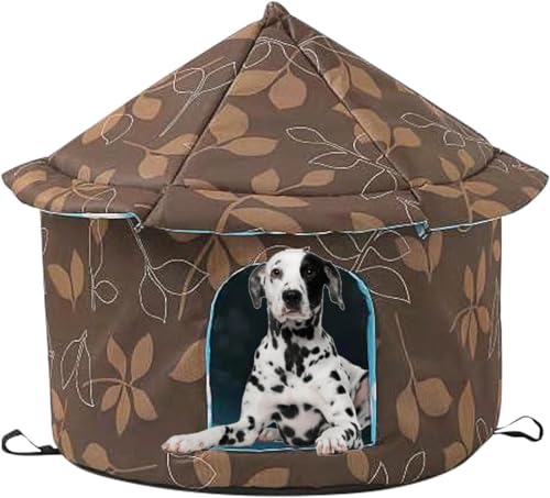 Katzenhaus Für Draußen Winterfest Wasserdicht, Outdoor Katzen Stray Katzen Shelter Wasserdicht warm, Vier Jahreszeiten Haustier Nest, Katzenhäuser für Katzen Outdoor (L:45x41cm,Yellowish brown) von LoKori