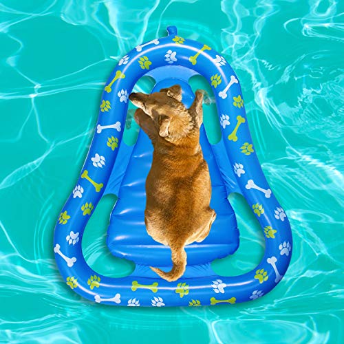 Aufblasbar Schlauchboot Hunde Boot, Hund Schwimmbad Umweltfreundliche rutschfest Planschbecken, Spaß Spielzeug Pool Floats Matratze, Haustier Luftmatratze Schwimmbad Strand Spielzeug von LoKori