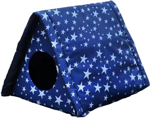 Outdoor Katzenhaus, Outdoor Häuser für Wilde Katzen Hunde, wasserdichte Atmungsaktive Pet Bed Hundehütte, Streuner Katzen Shelter, mit individuellen Kissen (L,Blue) von LoKori