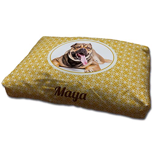 LolaPix Hundebett. Hundebett Grosse Hunde Waschbar. Personalisiert mit Name/Foto. Bett für große/Mittlere/Kleine Hunde. Waschbare Hundematratze und Abnehmbarer Bezug. MOSAICO Amarillo Foto von LolaPix