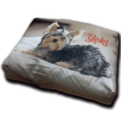 LolaPix Hundebett. Hundebett Grosse Hunde. Personalisiert mit Name/Foto. Bett für große/Mittlere/Kleine Hunde. Waschbare Hundematratze und abnehmbarer Bezug. MINI von LolaPix