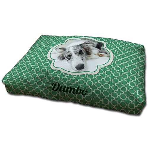 LolaPix Hundebett. Hundebett Mittelgroße Hunde. Personalisiert mit Name/Foto. Bett für große/Mittlere/Kleine Hunde. Waschbare Hundematratze und Abnehmbarer Bezug. MOSAICO Verde Foto von LolaPix