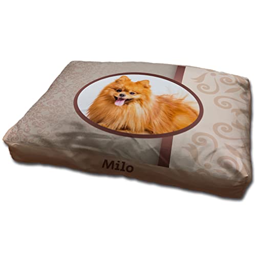 LolaPix Hundebett. Hundebett XXL. Personalisiert mit Name/Foto. Bett für große/Mittlere/Kleine Hunde. Waschbare Hundematratze und abnehmbarer Bezug. RETRO Foto von LolaPix