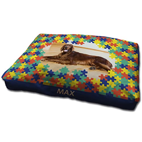 LolaPix Hundebett. Hundekissen Grosse Hunde. Personalisiert mit Name/Foto. Bett für große/Mittlere/Kleine Hunde. Waschbare Hundematratze und Abnehmbarer Bezug. Puzzle Foto von LolaPix