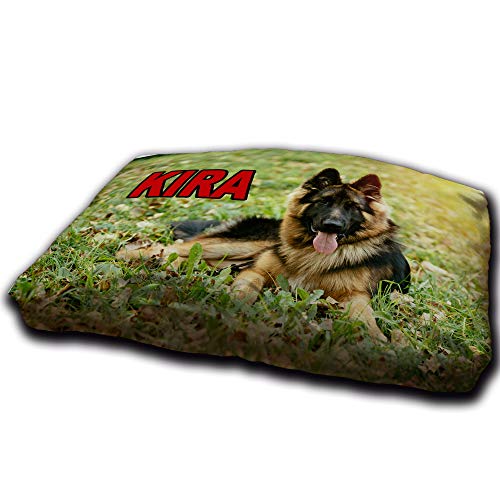 LolaPix Hundebett. Hundekissen XXL. Personalisiert mit Name/Foto. Bett für große/Mittlere/Kleine Hunde. Waschbare Hundematratze und Abnehmbarer Bezug. Gigante von LolaPix