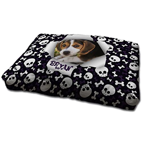 LolaPix Hundebett. Hundematratze. Personalisiert mit Name/Foto. Bett für große/Mittlere/Kleine Hunde. Waschbare Hundematratze und abnehmbarer Bezug. CALAVERAS Foto von LolaPix