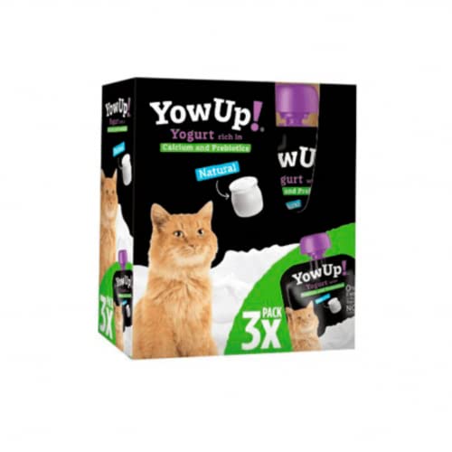 YowUp! Natürlicher Joghurt, 100 % galicisch, laktosefrei, für Katzen, LolitosPets (85 g (3er-Pack)) von LolitosPets