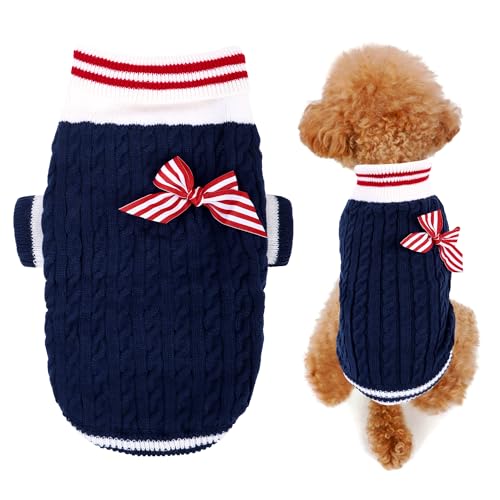 Hundepullover, Weicher Warmer Hundepullover Haustier-Pullover-Sweatshirt, Winterklamotten für Welpen, Kätzchen, Yorkie, Chihuahua (L, Blau) von Lollanda