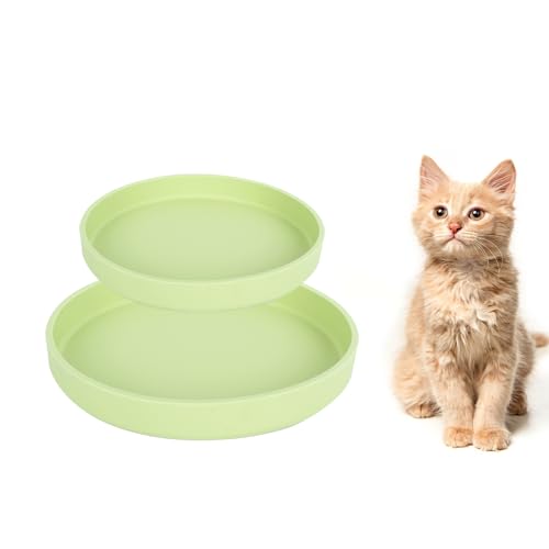 Lollanda -Futternapf für Katzen-2er Set,Silikon Futterschale,Trinkschale oval,Silikonnapf breit für Trockenfutter und Nassfutter (Hellgrün) von Lollanda