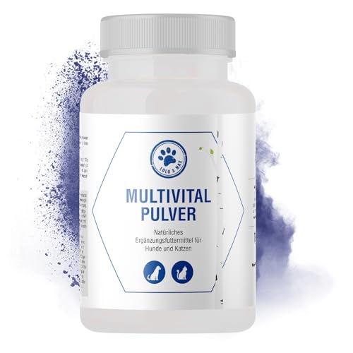 Lolo & Max - Multivital Pulver - Bierhefe Hund - Seealgenmehl mit Spirulina und Chlorella - Vitamin Barf Zusatz - Mit eigenem Messlöffel - 150g von Lolo & Max