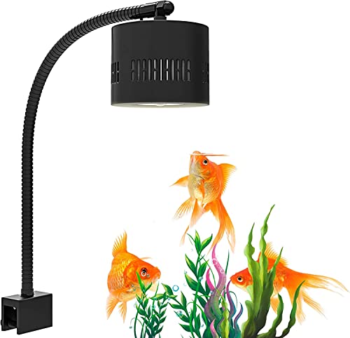 Lominie Aquarium LED Beleuchtung, 70W Dimmbares Vollspektrum Plant Aquarium Lampe, Aquarium Beleuchtung Klemmeleuchte mitSchwanenhals, für Algen, Seegras, Fisch von Lominie