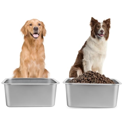 Lonepetu Großer Wassernapf für Hunde, 32 x 22 x 9 cm, 2 Stück, große Kapazität, Haustier-Futternapf, Wassernapf für drinnen und draußen, universell für große und riesige Hunde, 2 Stück von Lonepetu