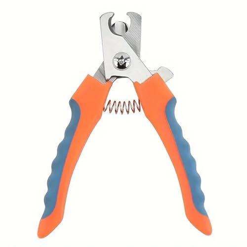 Longivia® Professioneller Krallenschere für Hunde und Katzen 15,5 cm aus Edelstahl - Krallenzange Hohe Qualität - Krallenschneider für Große und kleine Hund mit Sicherheitsschutz (Blau-Orange) von Longivia