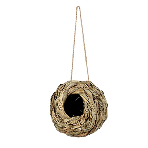 Longlasting 2 stücke Kugelförmige Vogel Nest Natürliche hängende Vogelhaus Handgewebe Reed Gras Hängende Vogelhütte Eichhörnchen Proof Vogelfutter Vögel Nest Beutel Birdhouse für Garten von Longlasting