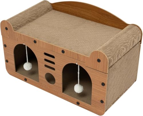 Katzenhaus Katzenbett Mit Katzenkratzbrett, Katzenhaus Mit Spielbällen Kleine Und Mittlere Haustiere Lnnenruhe Raum Katzenbett Kratzbrett von Loohacp