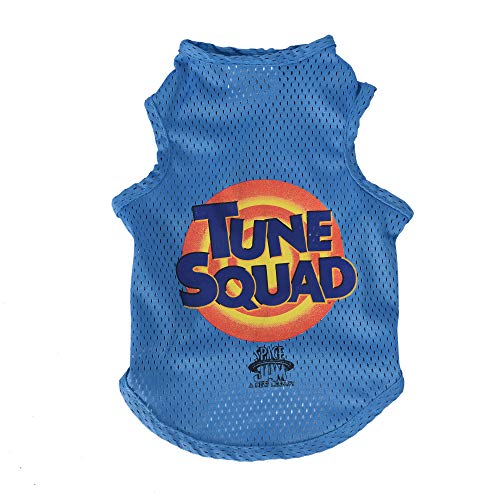 Looney Tunes Space Jam 2 Tune Squad Hunde-Tanktop, großes Hunde-Shirt, Looney Tunes Space Jam Jersey, Netzstoff, Blau von Looney Tunes