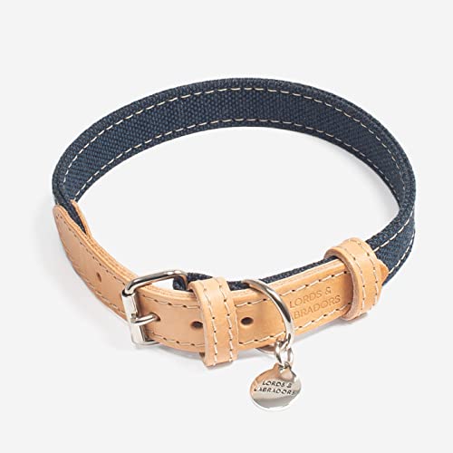 Lords & Labradors Essentials Hundehalsband (XS, Twill Denim) von Lords & Labradors