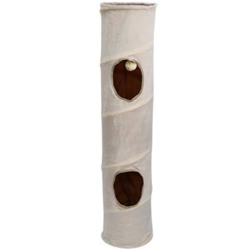 Losueeun Haustier Tunnel Lange 120Cm 2 Löcher Katze Welpen Kaninchen Schäker Lustige Verbergen Tunnel Spielzeug Mit Ball Faltbare Katze Tunnel von Losueeun