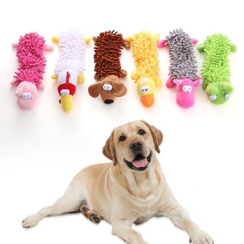 Loufy Plüschspielzeug für Hunde mit Geräuschen, Quietschendes, Interaktives Mopps, Fussel, F von Loufy