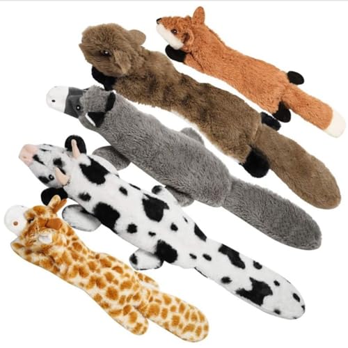 Loufy Quietschspielzeug für Hunde, keine Füllung, Plüsch-Kauspielzeug für kleine und mittelgroße Rassen, Kauspielzeug, quietschend, 5 Stück von Loufy