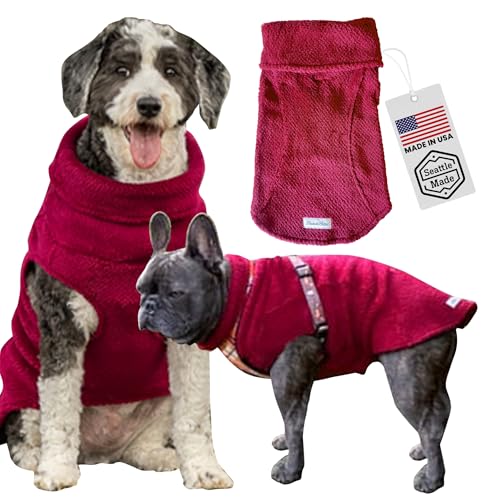 Louie de Coton® Polartec Thermal Pro Hunde-Fleecejacke, beruhigender Pullover zur Linderung von Angstzuständen, Hundepullover für große Hunde, atmungsaktiv, weich, recyceltes Material, hergestellt in von Louie de Coton