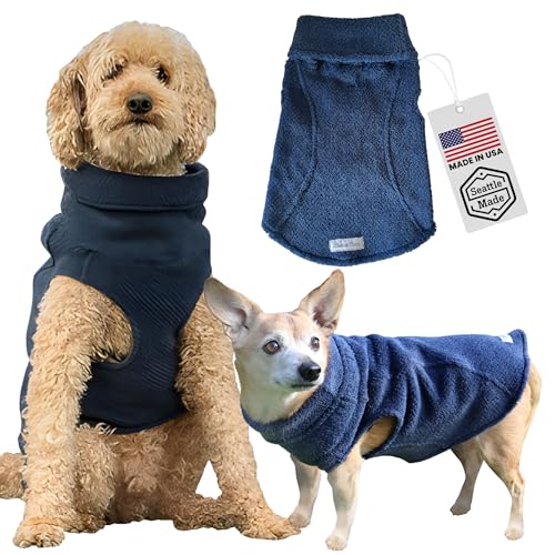 Louie de Coton® Polartec Thermal Pro Hunde-Fleecejacke, beruhigender Pullover zur Linderung von Angstzuständen, Hundepullover für große Hunde, atmungsaktiv, weich, recyceltes Material, hergestellt in von Louie de Coton