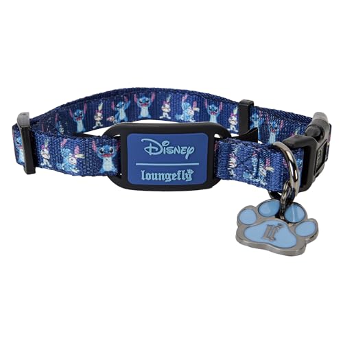 Loungefly Disney Stitch & Scrump Hundehalsband, Größe L, Blau von Loungefly